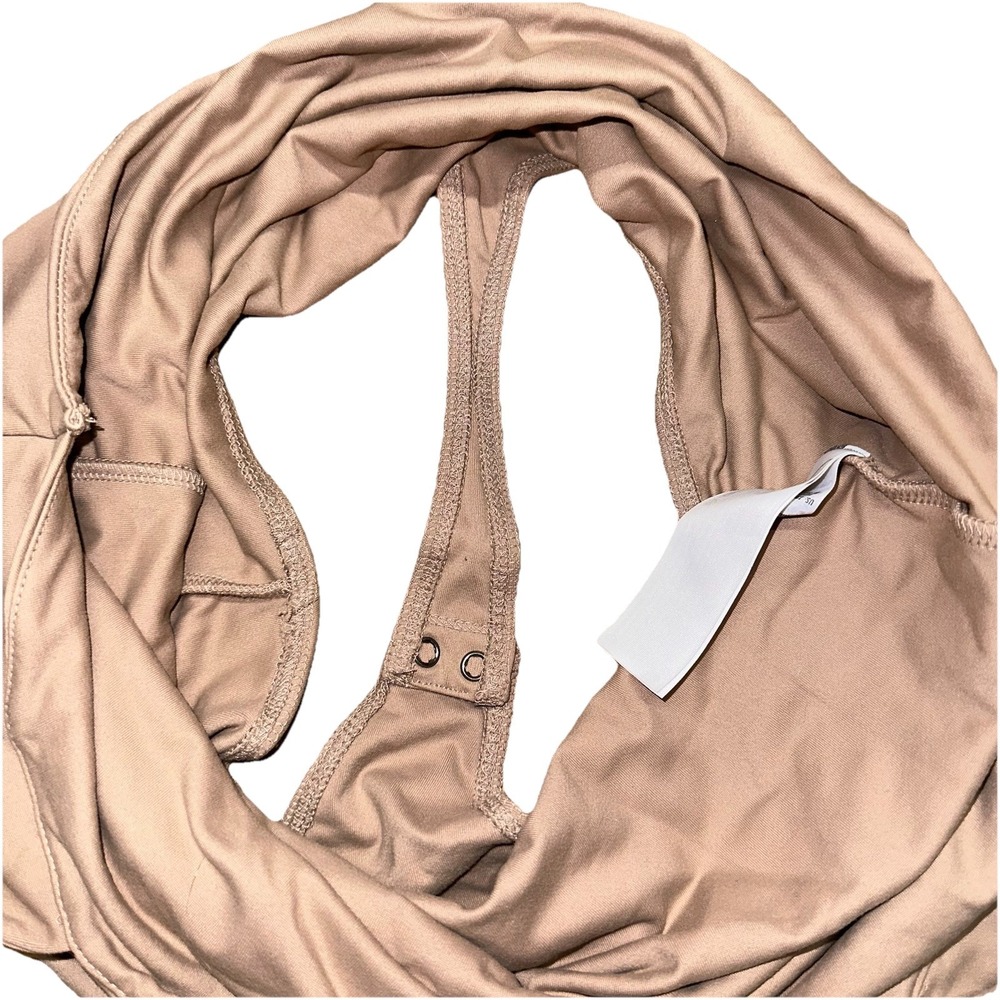 Abercrombie & Fitch Soft A&F Collection Nude Square Neck Bodysuit Thong Women XL - Picture 4 of 6
